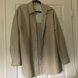 Aritzia Babaton Faux Leather Buttoned Up Shirt